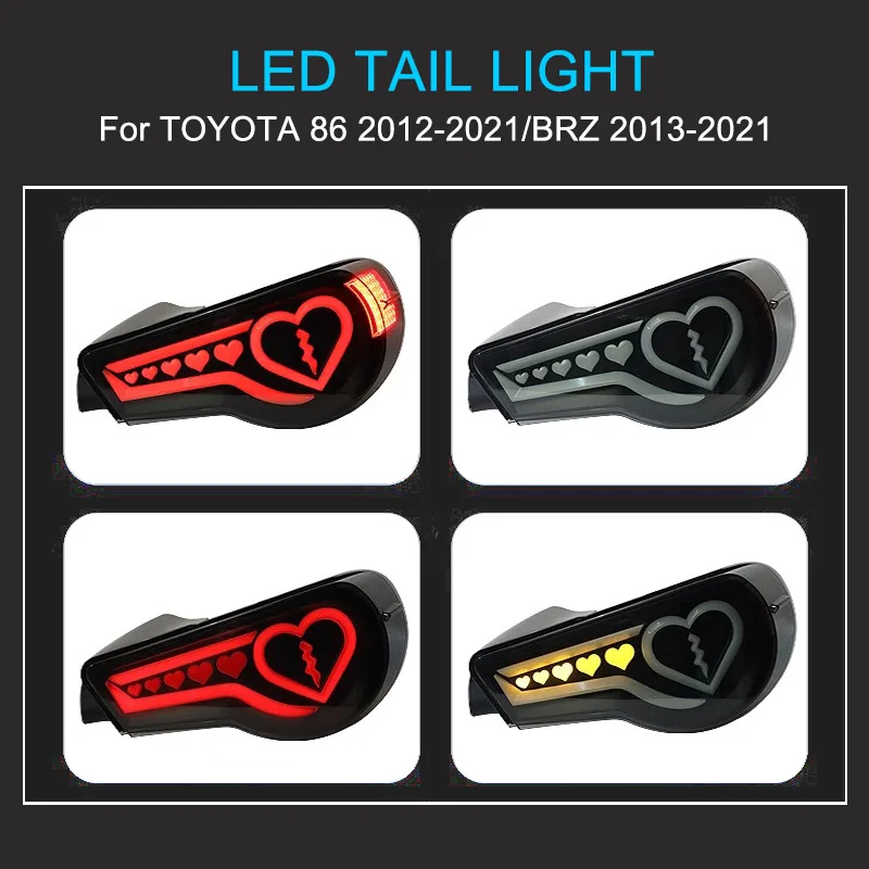 NEW LED Tail Light Assembly for Toyota GT 86 Subaru BRZ 2012-2021 Taillights Plug and Play with LED Dynamic Turn Rear Tail Lamps