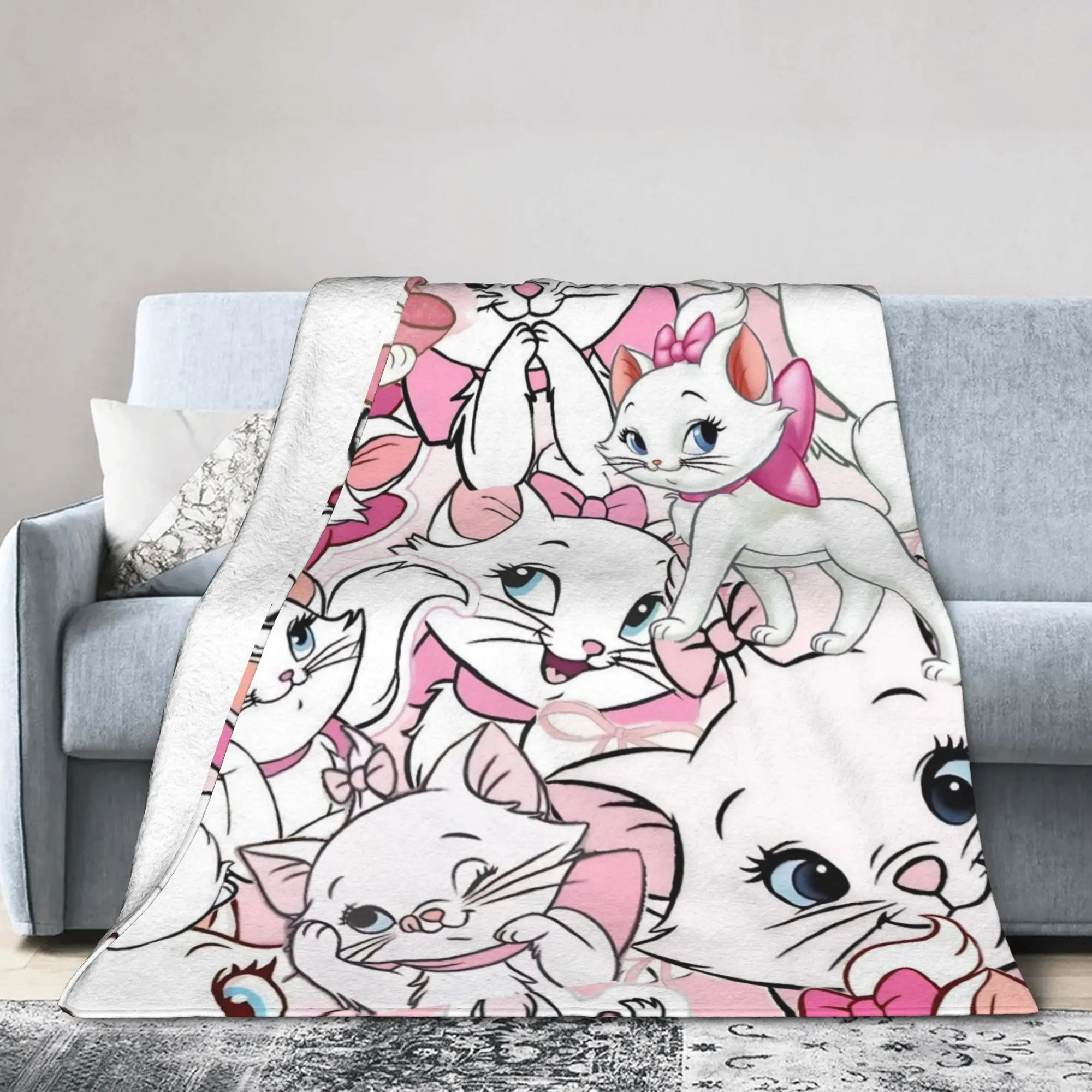 

Одеяла The Aristocats Marie Cats Paris, флисовые украшения, мультяшные многофункциональные ультра-мягкие пледы для дивана