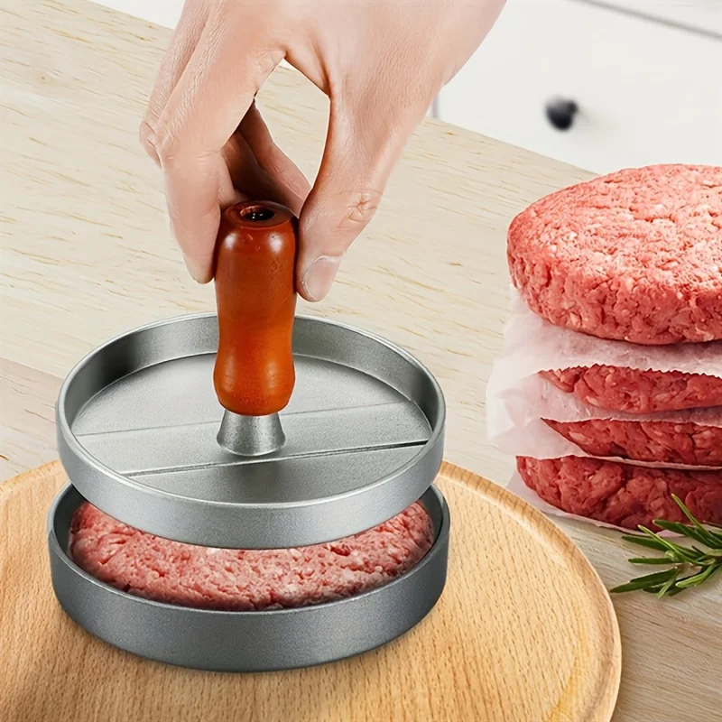 Hamburger Press Set: Nonstick Meat Press & 100pcs Patty Paper - Must-have Kitchen Accessories with Separator