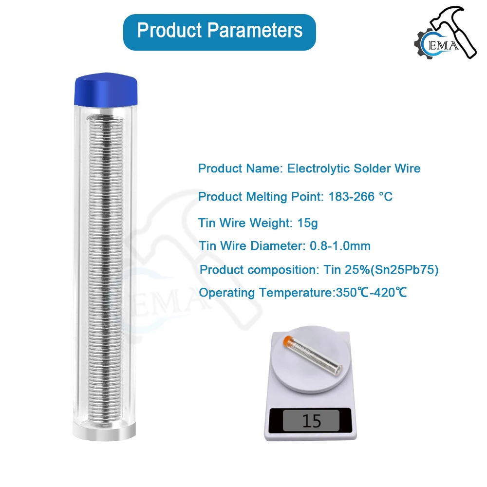 Imagem -04 - Ema 15g 25g Folha de Níquel Solda Fio de Estanho 0.8 mm mm Ferramenta de Fio de Soldagem sem Limpeza para Reparo de Placa de Circuito de Bateria de Celular