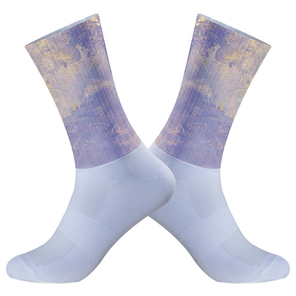 Chaussettes de compression anti-ald sans couture pour vélo, chaussettes de sport de vélo en plein air, nouveau, 2024