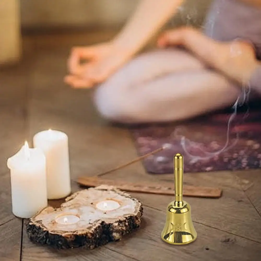

1pcs Brass Bells Retro Wind Chimes Meditation Hand Bell Sound Healing Buddhist Decoration Children's Percussion Instruments