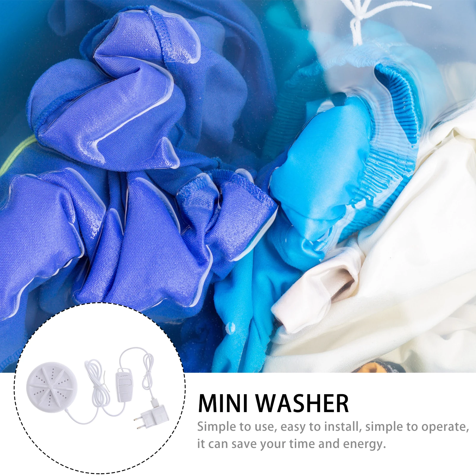 

Portable Washing Machine Mini Washer Travel Fold Clothes Cleaner White Turbine