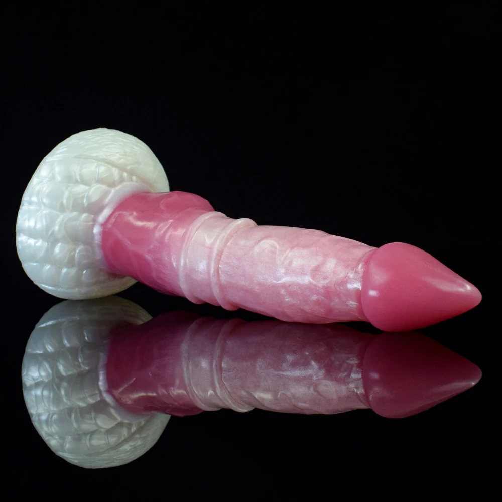NNSX Dog Dildo Knot With Suction Cup Rosy Gradient Butt Plug Masturbation Animal Penis Sexy Toys for Women Adult 18+ Sex Shop 4