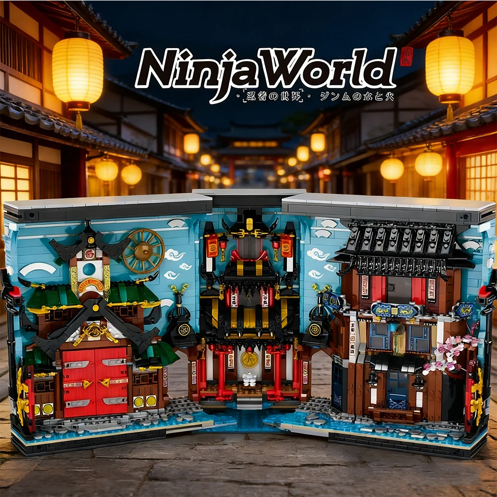 

Набор для сборки подставки для книг «Ниндзя» из 3086 деталей, модель с подсветкой, настольное украшение, детские игрушки для самостоятельной сборки, праздничные подарки