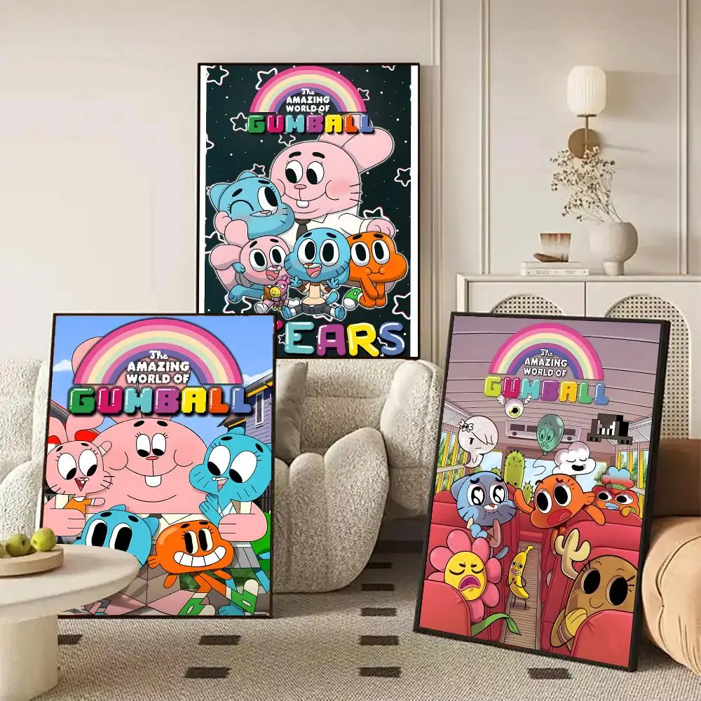 T-The Amazing World Of Gumball Poster HD Wall Art Decal Self-Adhesive Aesthetic Decor For Home Living Bedroom Bar Aesthetic