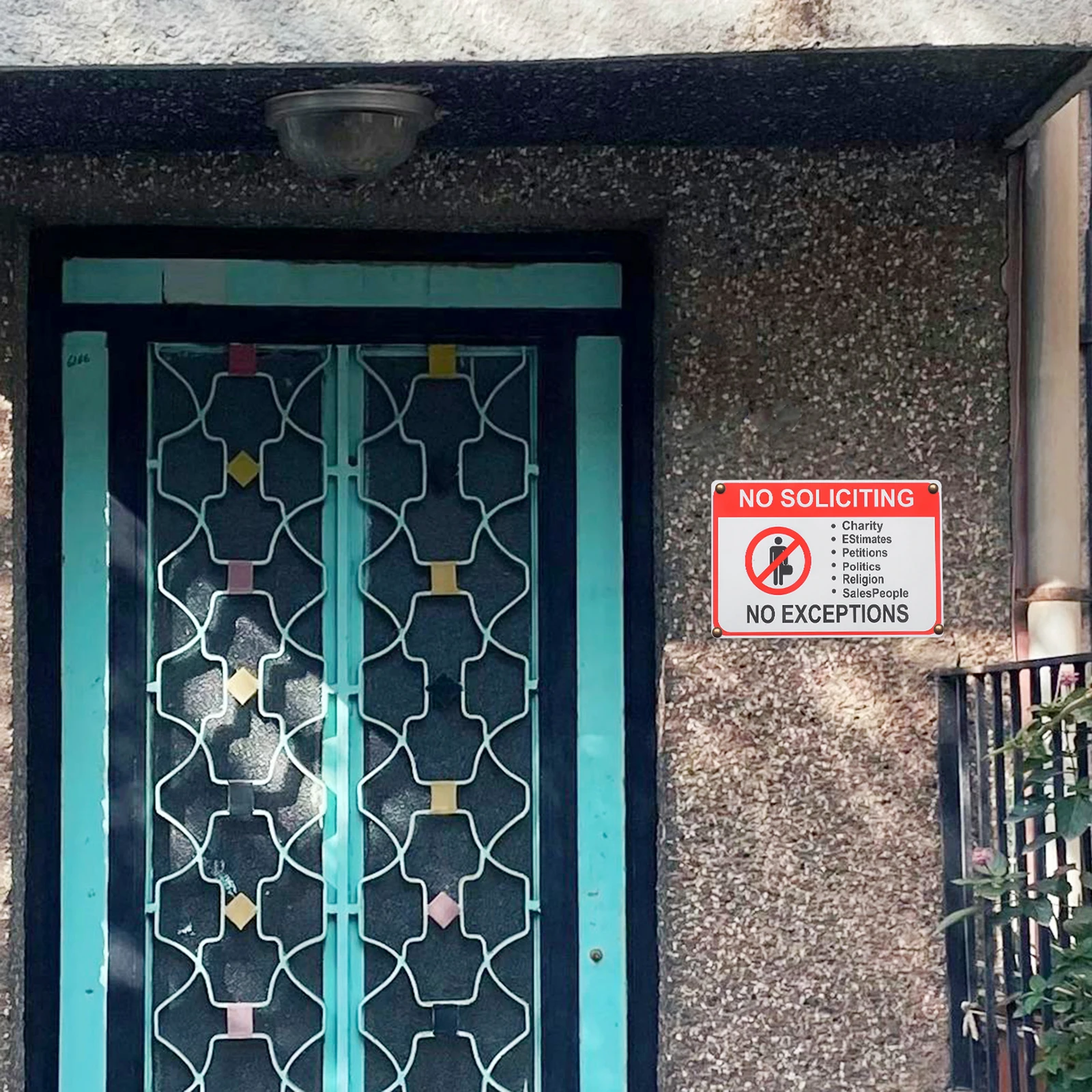 

No Soliciting Warning Signs for Front Door House Home No Soliciting Signs Office Yard Safety Traffic Sturdy Long Privacy