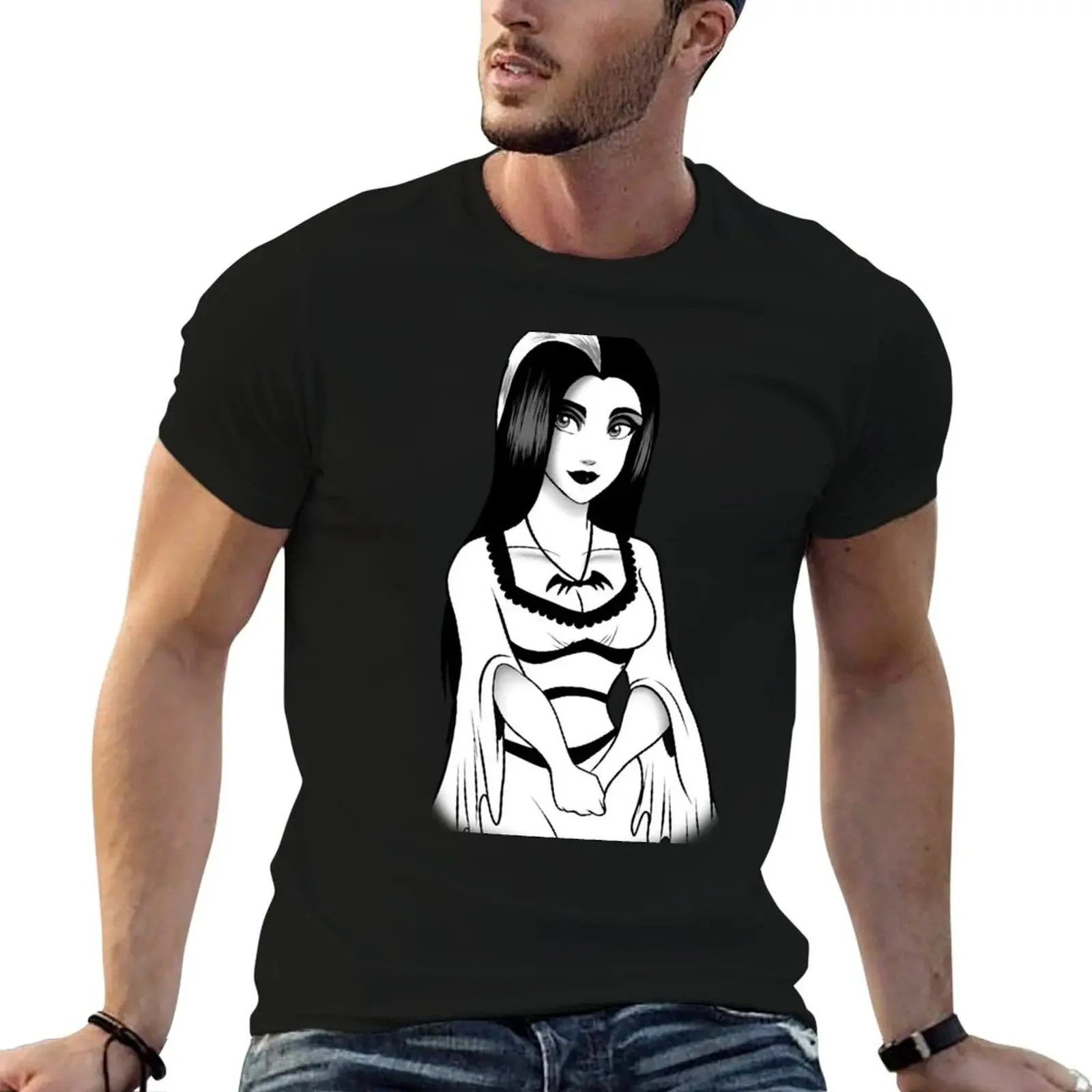 Lily Munster T-Shirt man clothes anime tshirt hippie clothes animal prinfor boys Men's t shirts