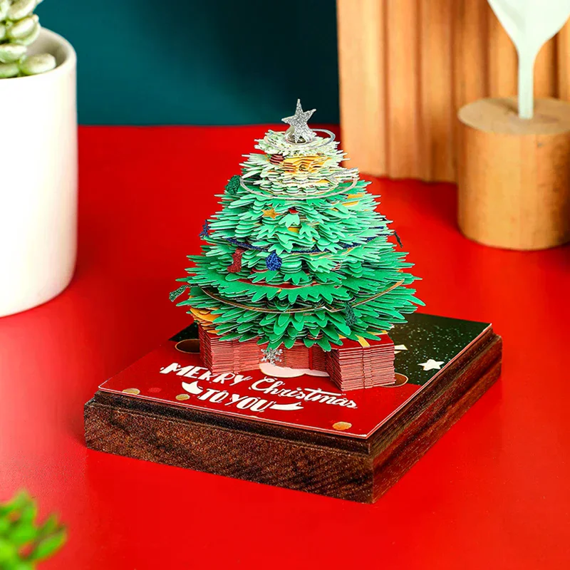 Blocco note del calendario dell'albero di Natale 3D 2026 Calendario a strappo Intaglio della carta Arte Nota adesiva fai da te Decorazioni per il desktop per i regali di Capodanno