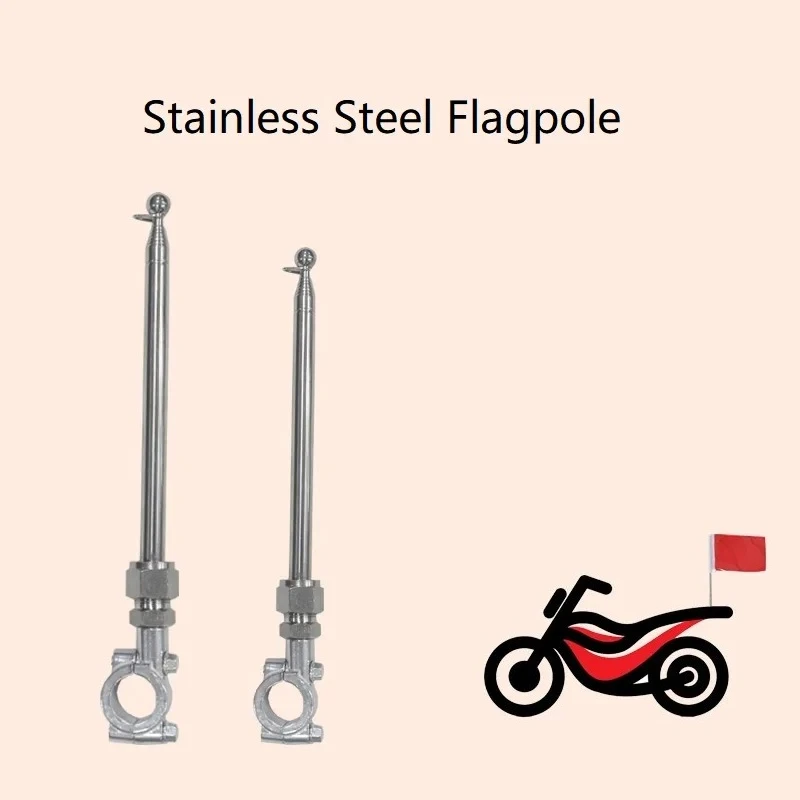 1pc Telescopic Motorcycle Flagpole 1M/1.2M/1.6M Aluminum Alloy Bike Flag Stand Durable for Motorcycles And Bicycles