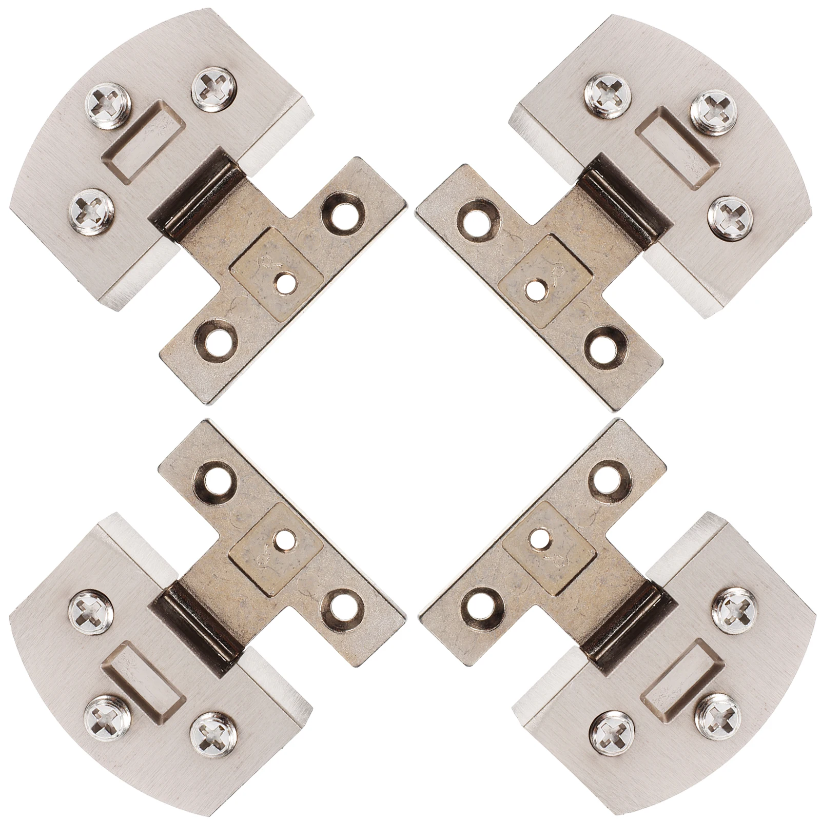 

4pcs Punch-free Glass Hinges Mini Clamps for Metal Shower Doors Stainless Steel Space-saving Modern Style Secure Holding shower