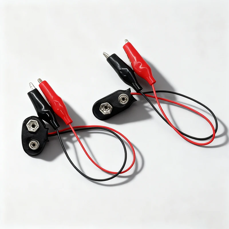 5 PCS 9V Battery Power Connector Snap Clip Adapter 2 Wired Cable Connection Buckle Battery Holder Socket Plug with Alligator