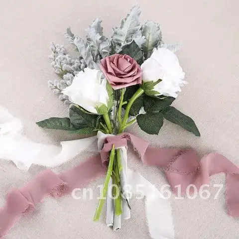 

Crafts Bow Handmade 38mm Silk Satin Ribbons For Party Wedding Decorative Bouquets Gift Wrap 5m Decoration