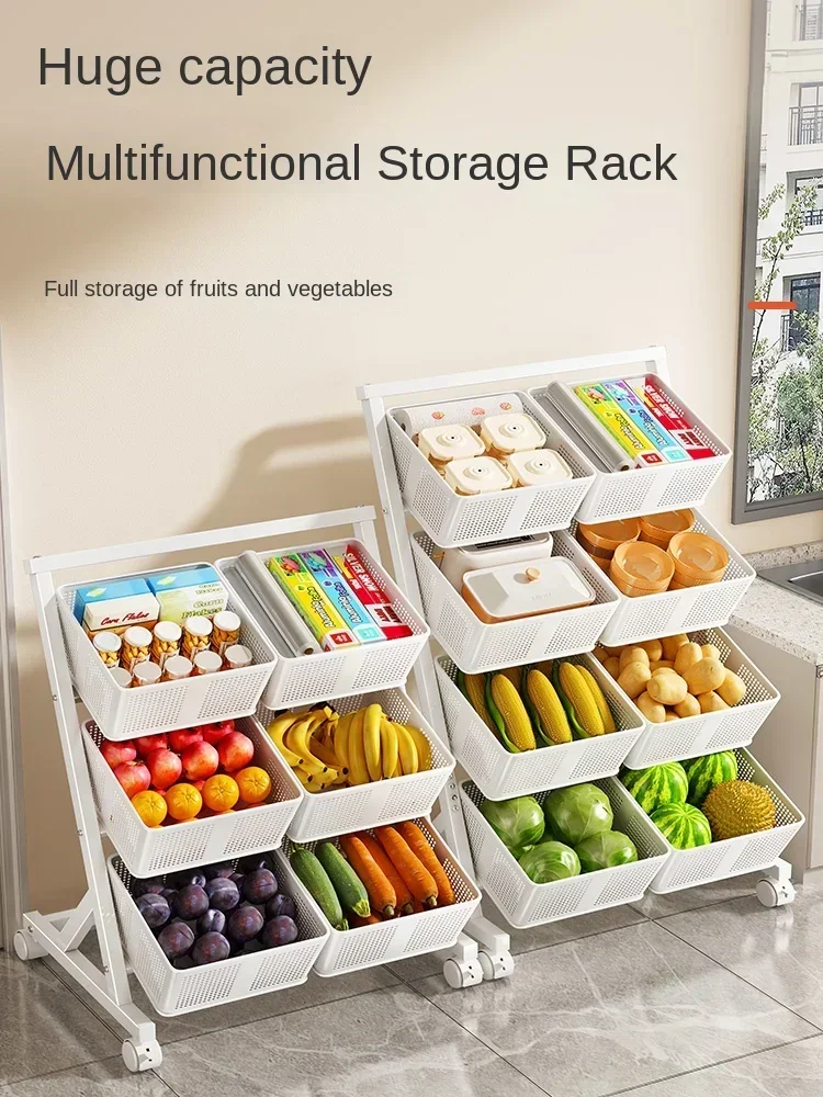 Vegetable Rack Floor-Standing Multi-Layer Kitchen Household Snack Vegetable Basket Storage Rack