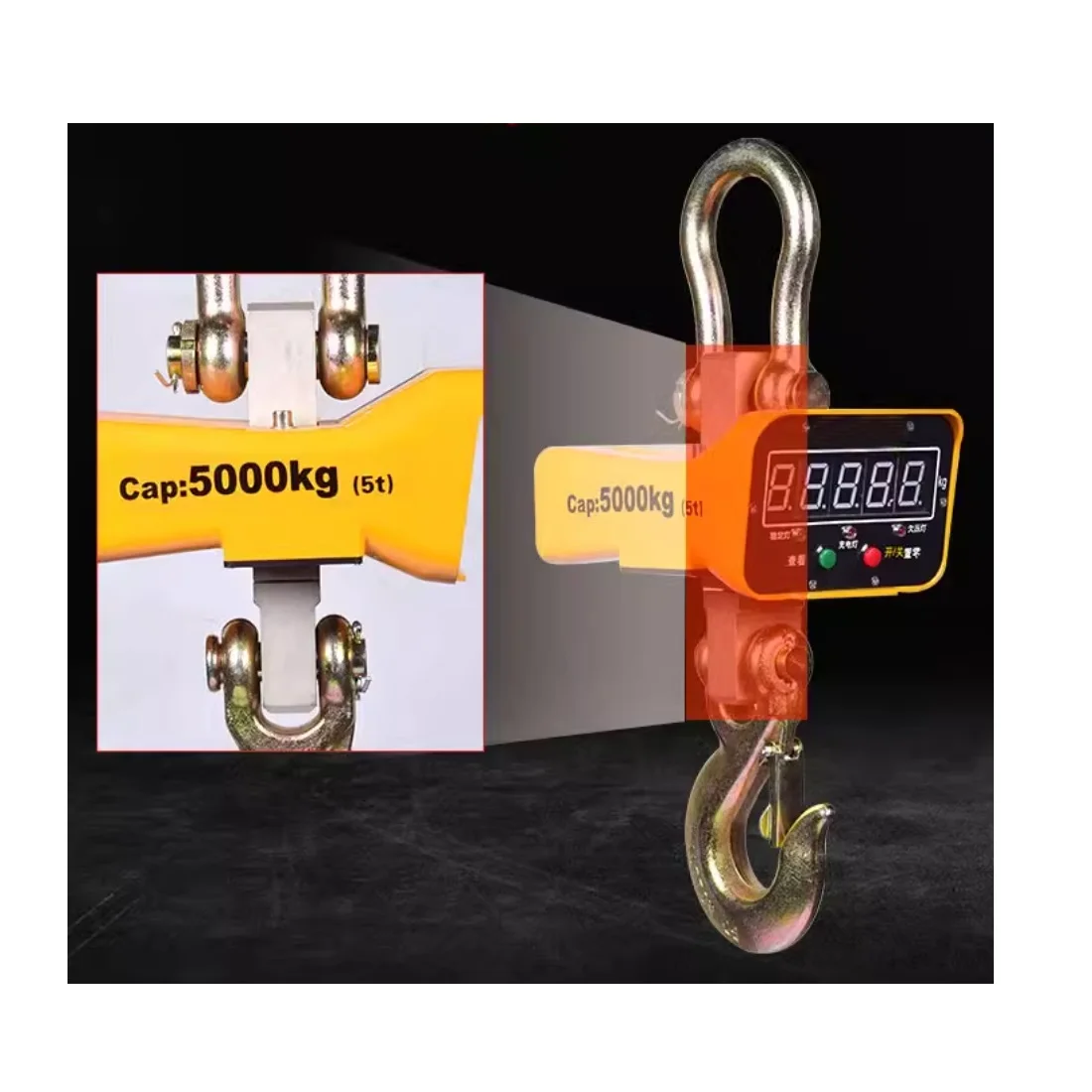 OCS Aluminum Shell Electronic Digital Crane Hook Scale 1ton 2 3 5 10 Ton Heavy Hanging Weighing Scale