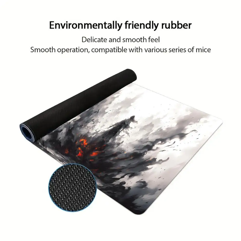 クールインクウォリアーマウスパッド大型ゲーミングマウスパッド滑り止めラップトップタブレットマットノートブックゲームラグPCロックテーブルクッションプレイマット