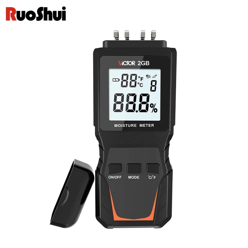 New RUOSHUI 2GB Digital Paper Moisture Meter Paper Moisture Tester Measurement LCD Hygrometer Higrometro Drywall Timber Detector