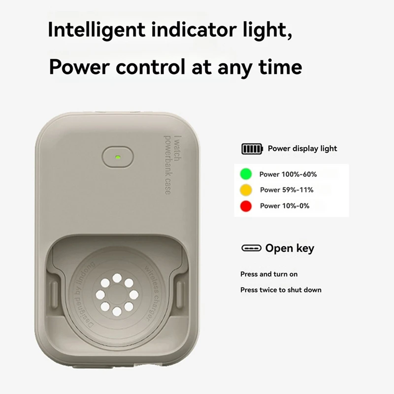 Y43A-For Apple Watch Portable Wireless Charger, 1200Mah Outdoor Mobile Power Device, For Iwatch Fast Charging Case