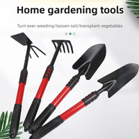 4-Piece Gardening Tools Set, Gardening Hoe/Rake/Spade with Extended Handle, Gardening Gifts for Women and Men