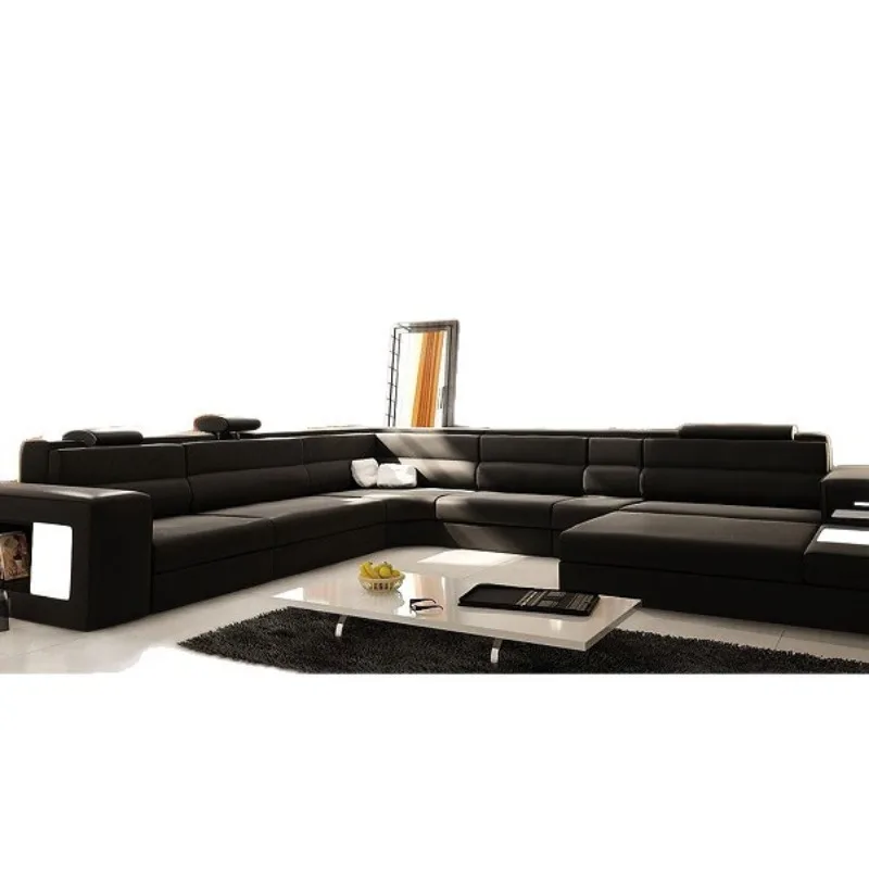 American cowhide sofa creative size apartment simple modern living room U-shaped corner sofa