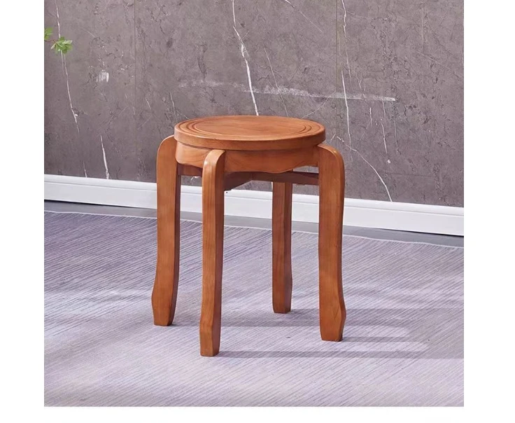 Solid wood stool modern simple dining room wooden dining stool home dining stool can be stacked chair square stool living room