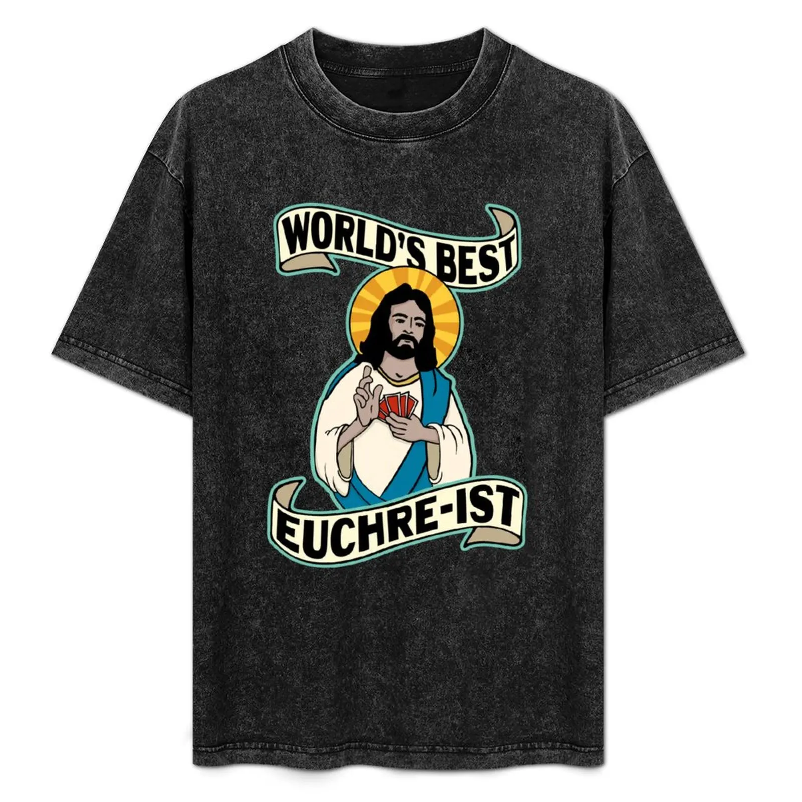 

Funny Euchre World's Best Euchre-ist Jesus Pun T-Shirt t shirt for man anime t shirts oversize T-Shirt