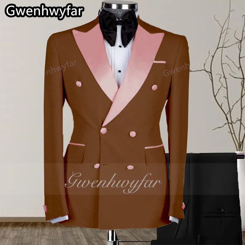 

Gwenhwyar Men's Wedding Suit Italian Design Custom Smoking Tuxedo Jacket 2-Pieces Men's Groom Terno Set