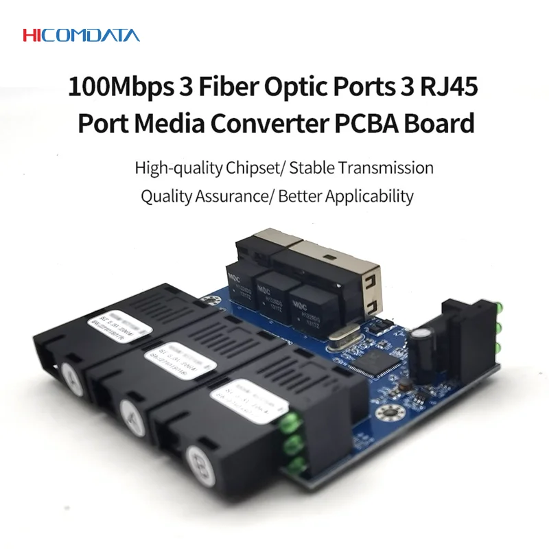 HICOMDATA Fibra Optica Fiber Switch Optic Media Converter Transceiver Optical Gigabit Equipment Rj45 Transceivers