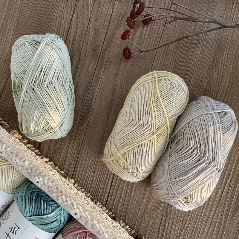 50g/ball Segment dyed 8-strand cotton, sunlight cotton, hand knitted wool, 100% cotton thread, scarf, DIY weaving