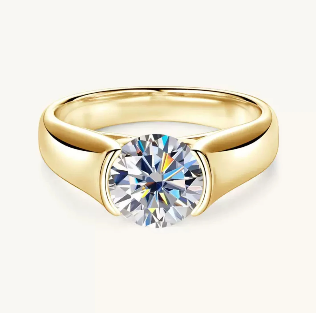 

Happiness | hot model D color 2 carat moissanite ring female t home with a senior design sense of wedding ring 925 silver ring