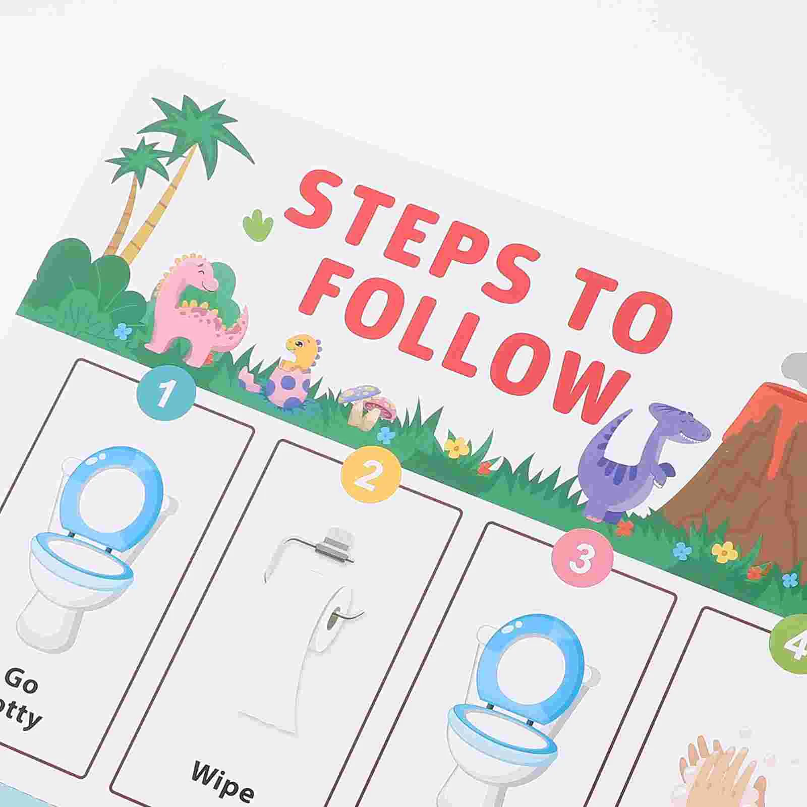 مجموعة واحدة من ملصقات التدريب على قعادة الديناصورات للأولاد والأطفال نظام مكافآت التعلم في المرحاض ملصقات ورقية لسلوك الأطفال الصغار