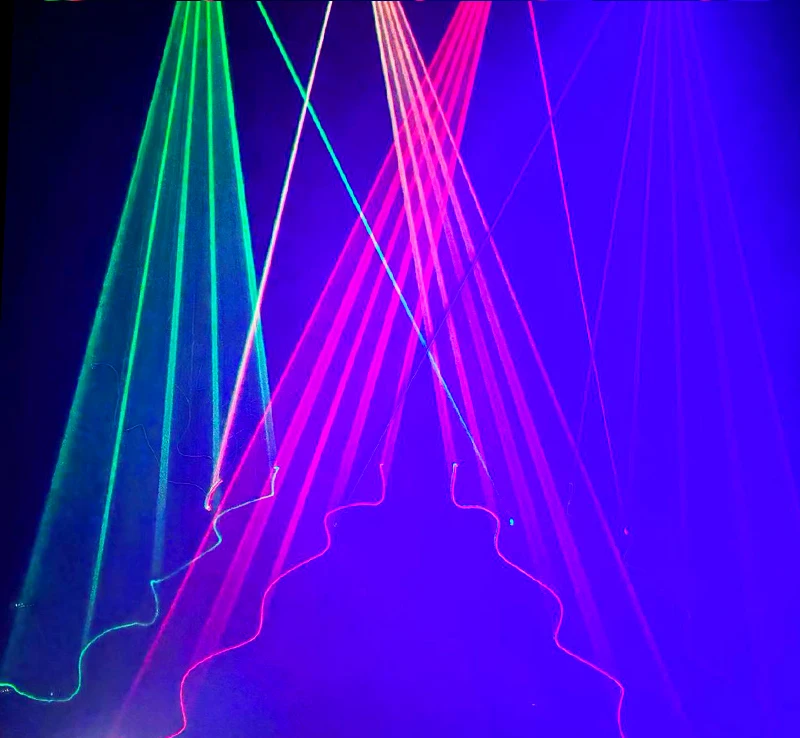 Vierobjektiv-RGBY-Laserprojektor mit vier Linsen, DJ-Disco-Partylicht, Weihnachtsdekoration, DMX-Laserlicht, geeignet für DJ KTV Disco – Detail 10