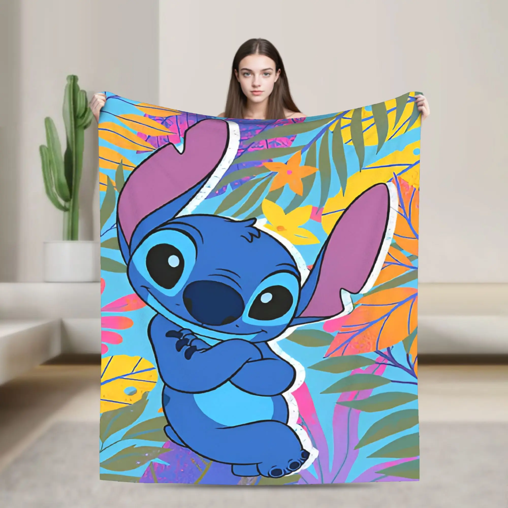 

Одеяло Лило Стич, фланелевое потрясающее мягкое одеяло с героями мультфильмов для кровати, дивана, осень/зима