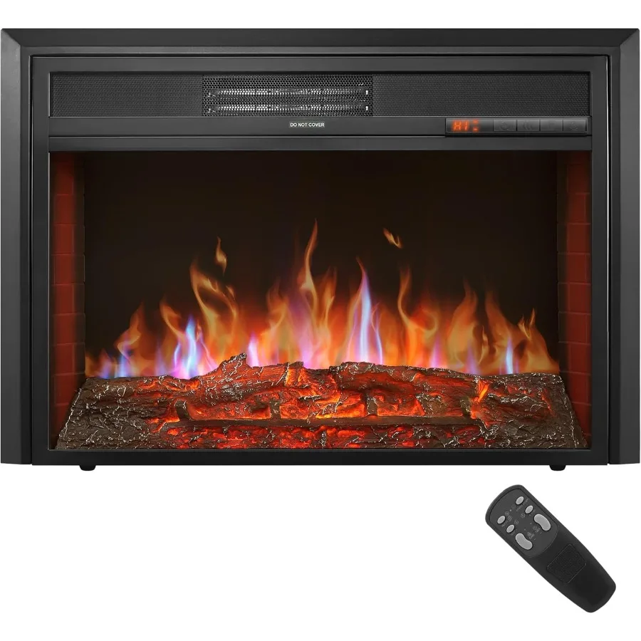 

32 электрических камина для гостиной, встраиваемый настенный электрический каминный обогреватель с дистанционным управлением, 6 яркостей S