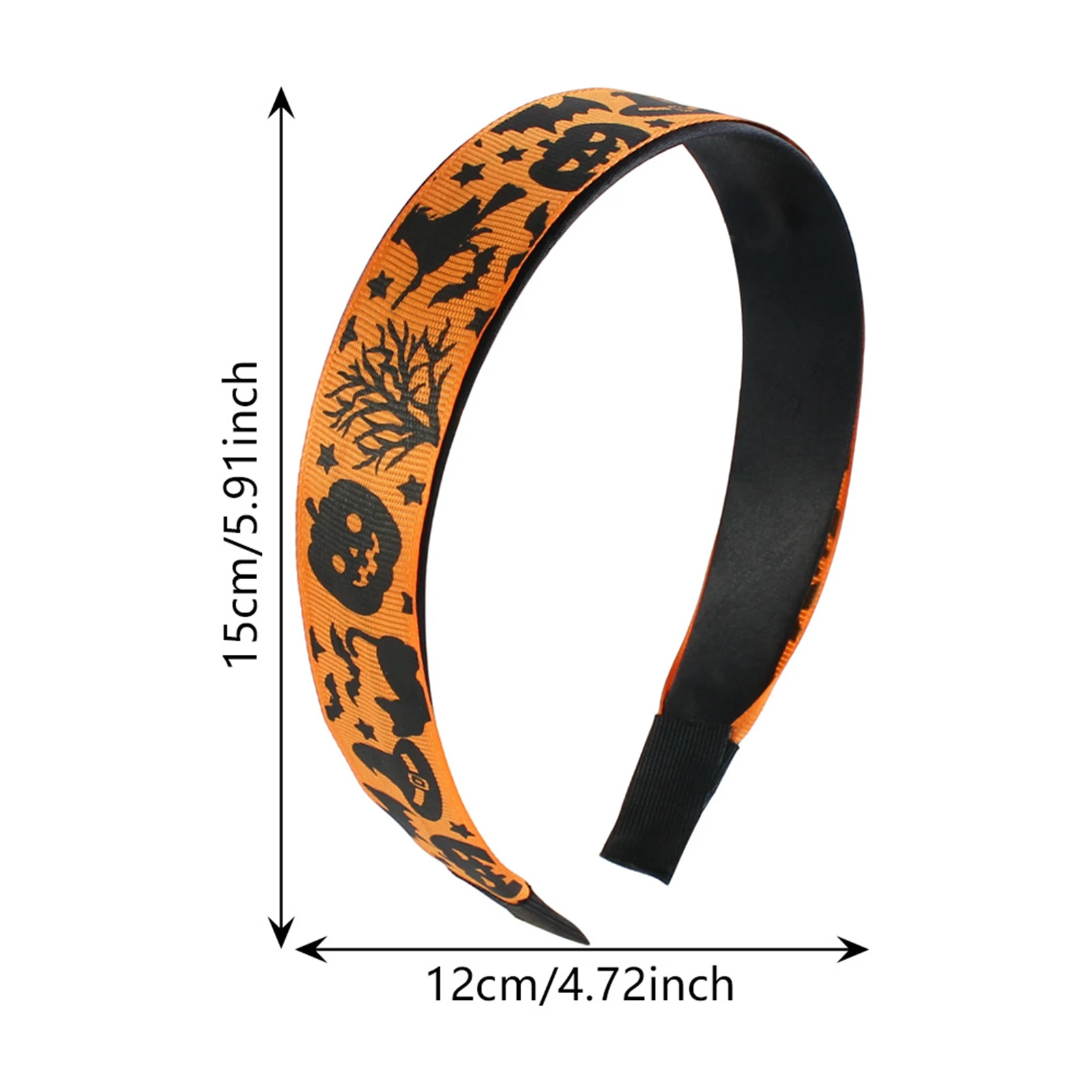 Picture 6: Halloween Ghost Print Hair Hoop Wide Headband Crown Hair Accessories for Kids Adult Costume Halloween Party Decoration