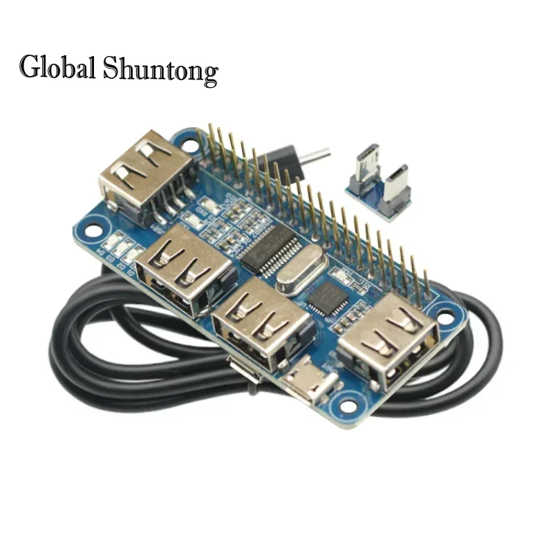 4 Ports USB HUB HAT For Raspberry Pi 3 / 2 / Zero W Extension Board USB To UART For Serial Debugging Compatible With USB2.0/1.0