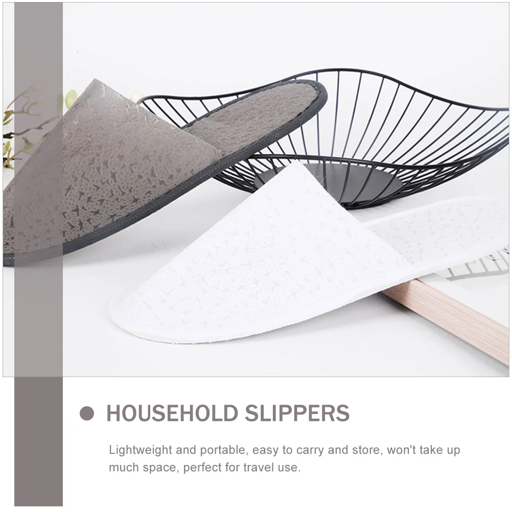 

10 Pairs Anti-slip Slippers Hotel Unisex Single Disposable for Guest at Home