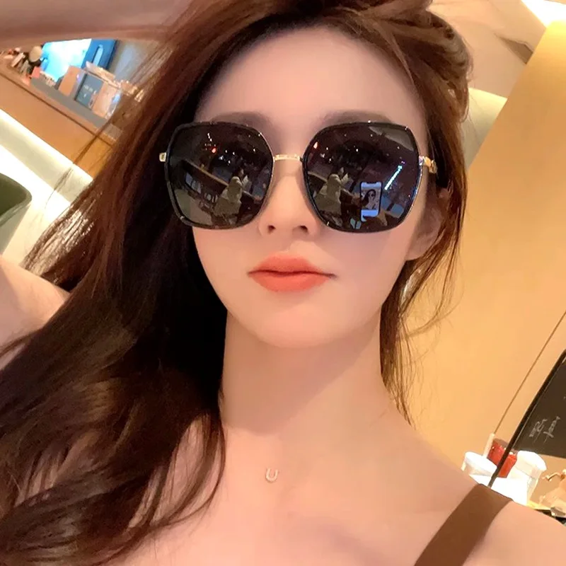 High definition polarizer new sunglasses women big face thin sunglasses UV protection advanced sense