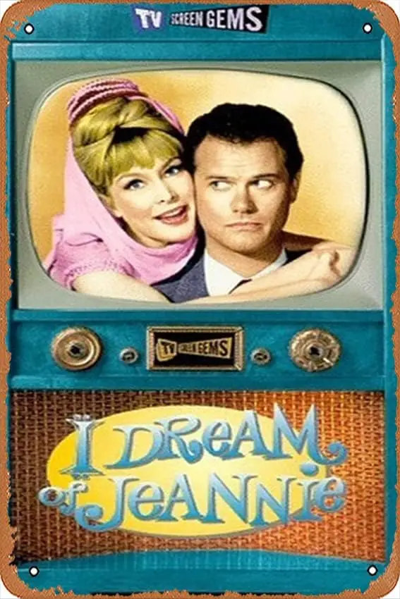 Poster Metal Wall Tin Sign I Dream of Jeannie Celebrity Poster TV Movie Poster Retro Gift Karaoke Man Cave Bars Cafes Decor sign