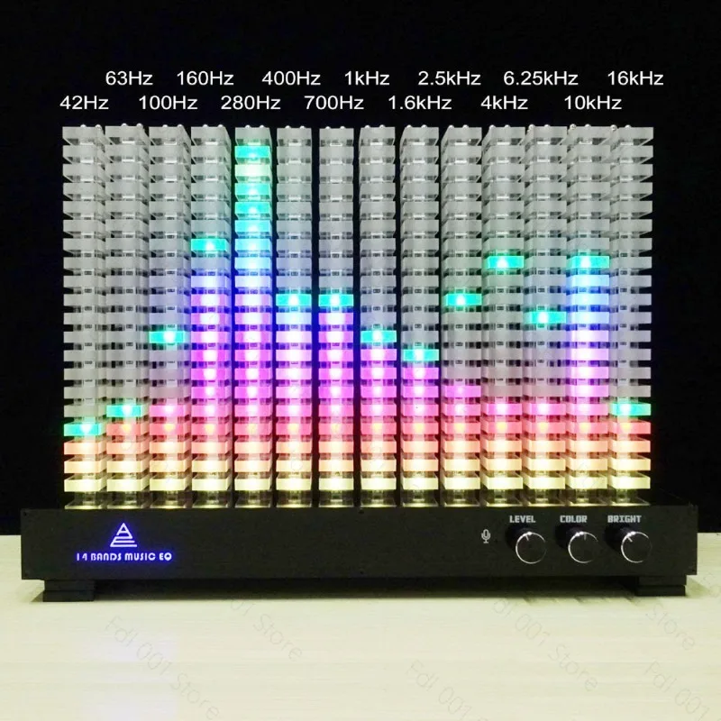 14 Segment LED Spectrum Column Light, Creative Audio Level Indicator, Colorful Music Rhythm Spectrum Analyzer Kit