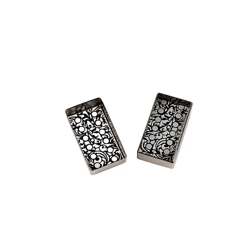 Openwork 12 Hole Humbucker Guitar Pickup Cover for LP Electric Guitar Parts,Black 70 X38 X16mm-A14I
