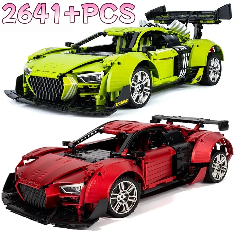 2641 قطعة مدينة التقنية Audied R8 سيارة رياضية MOC Supercar نموذج اللبنات لتقوم بها بنفسك سباق السيارات الطوب لعب للأطفال هدايا #1