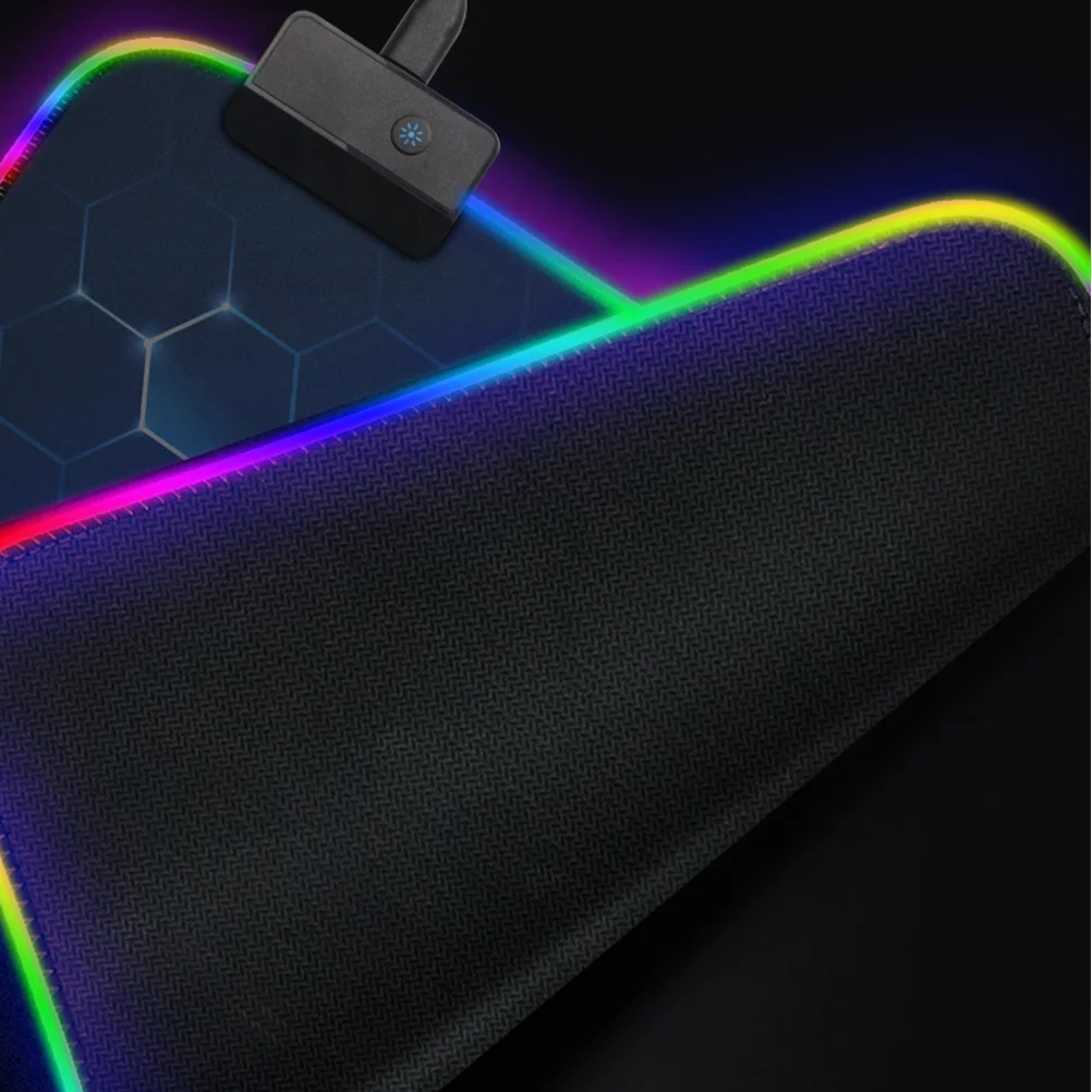 

Rgb Gaming Mouse Pad Large Honeycomb Pattern Luminous Non-Slip Rubber Base Usb Powered Color Changing Light Modes For Pc Laptop