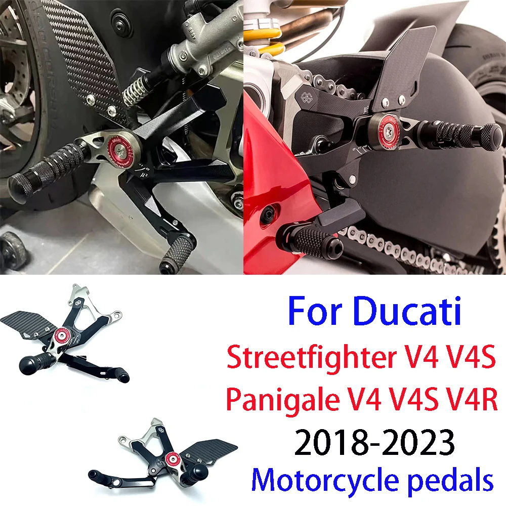 

For Ducati Panigale Street Fighter V4/V4S/V4R 2018-2022 Rear Set Adjuster Footrest Aluminum Modified Pedal Accessories