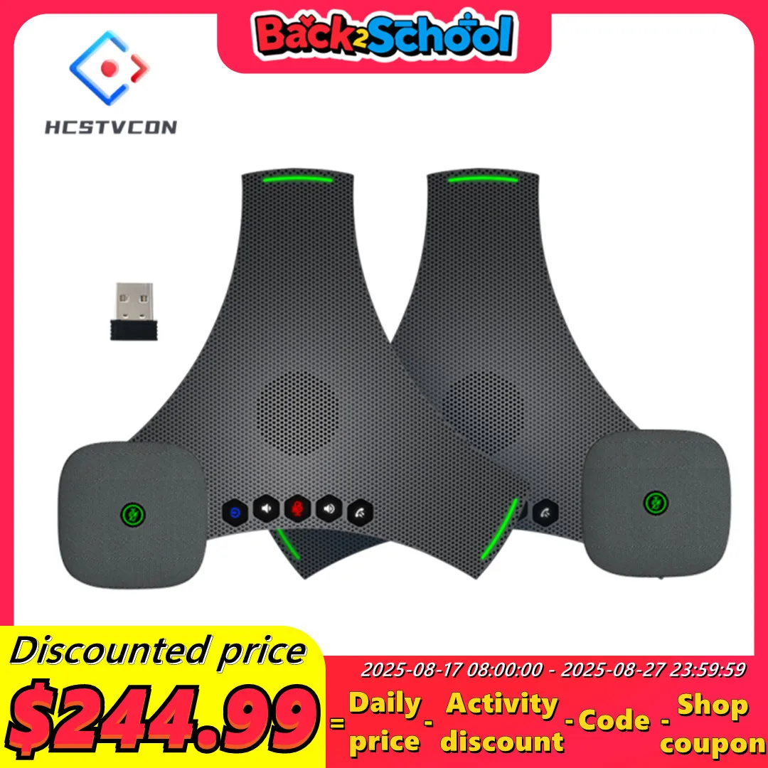 Micrófono omnidireccional, altavoz portátil para conferencias, radio de recogida de 5M-16M, micrófono en cascada USB inalámbrico Bluetooth