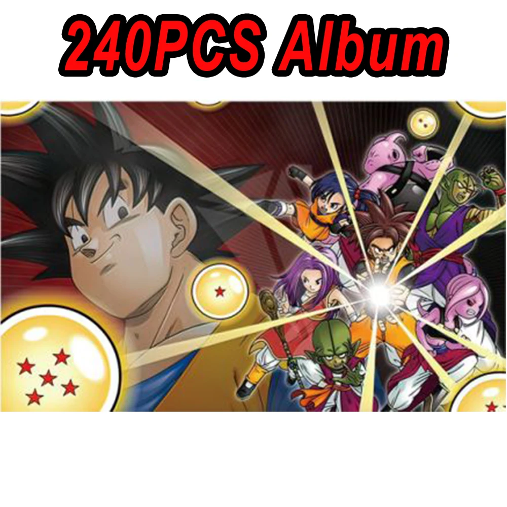 Dragon Ball Son Goku Vegeta Frieza 240pcs Card Album Book Game Card Holder Binder VMAX Game Card Collection Kids Toys Gift