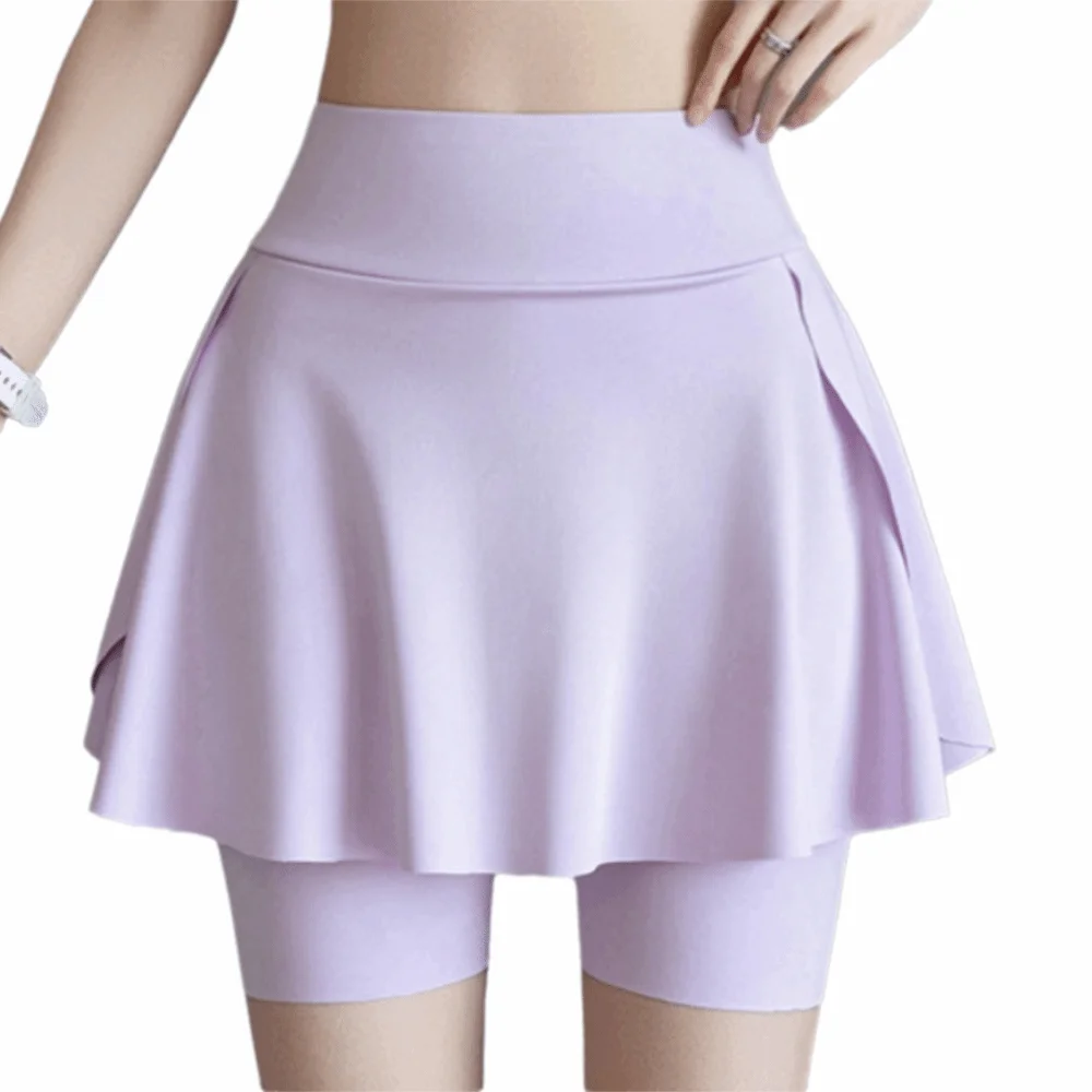 Elastic Women's Tennis Skirts Quick-Drying Built-in Pockets Women Sport Dress Seamless Construction Anti-Exposure