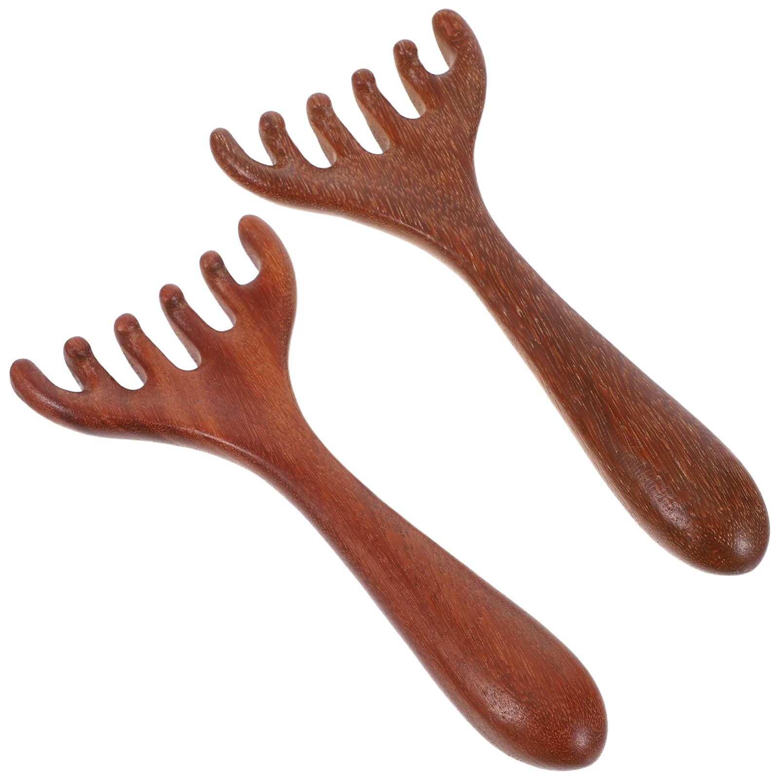

2pcs Wooden Massager Gua Sha Comb For Head Massage Scraping Board Head Eye Acupoint Relief Itchiness Portable Massage Tool