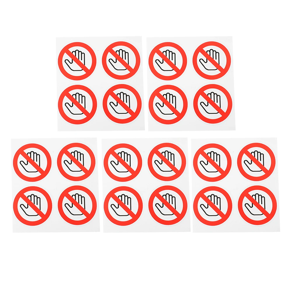 

20 Pcs Safety Sign Stickers Warning Do Not Touch High Adhesion Self Adhesive Vinyl Decals for Toolbox Car Seat Wall Glass