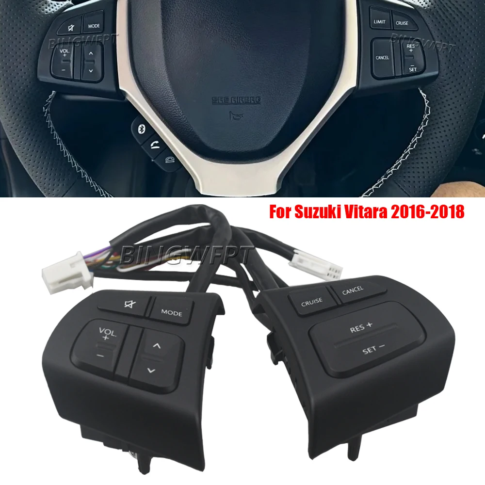 Audio Volume Cruise Speed Control Switch Button For Suzuki Grand Vitara SX4 S-CROSS Multifunction Steering Wheel Switch Button